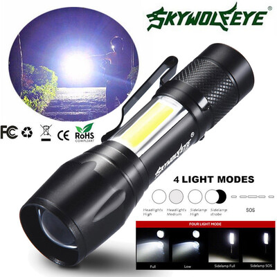

Saidsome ZOOMABLE XPE Q5 COB LED Mini Flashlight 14500AA 4 Modes Pocket Torch Lantern flashlight lamp