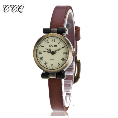 

CCQ Ladies Casual Leather Woman Watch Creative Vintage Quartz Wristwatches Clock Watches Reloj Mujer Dropshipping 533