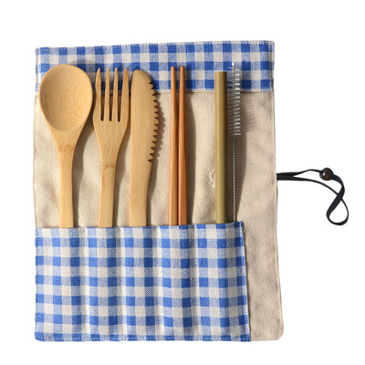 

Toponeto Portable Bamboo Cutlery Travel Eco-friendly Fork Spoon Set Include Reusable Bamb