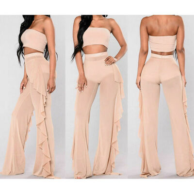 

Plus Size Women Mesh Sheer Bikini Cover Up Long Pant Trousers Beach Swimwear