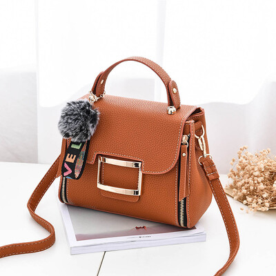 

Cross body bag trend plush simple wild pu leather small square bag shoulder portable handbag