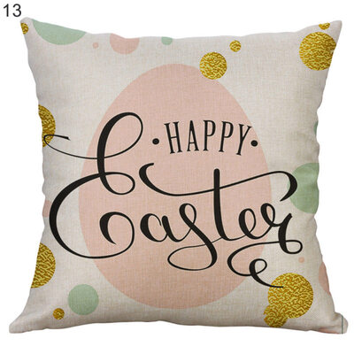 

Cartoon Easter Rabbit Linen Pillow Case Waist Throw Cushion Cover Home Decor