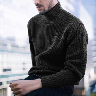 

New Mens Slim Fit Knitted Sweater Turtleneck Jumper Knitwear Pullover Plus Size