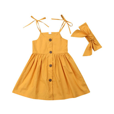 

Toddler Kids Baby Girl Princess Solid Tunic Party Dress Sleeveless Summer Dress