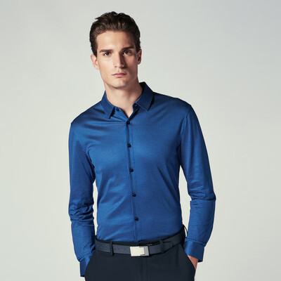 

Jinba Mens K-boxing Mercerized Cotton Long Sleeve Shirt Mens Cotton Mens Shirt Print Mens Shirt Fit Shirt BCBL1333 blue190