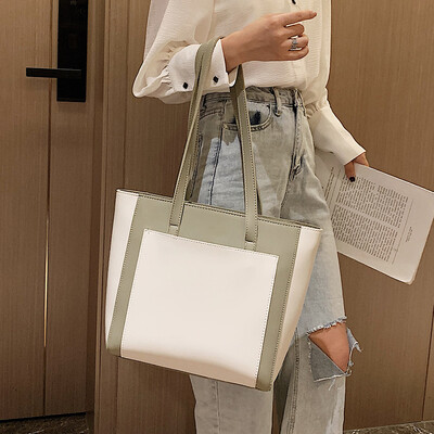 

Big bag female 2019 new wave Korean version of the wild shoulder bag large capacity student tote bag simple mobile handbag