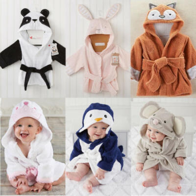 

US Stock Toddler Baby Kids Cosplay Pajamas Hooded Animal Romper Bathrobe Costume