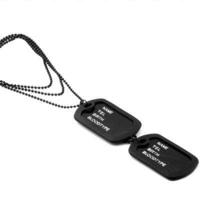 

Personalized ID Army Tags Necklace Engraved Stainless Steel Dog-Tag Engraved Dog Tag Name Pendant Men Jewelry