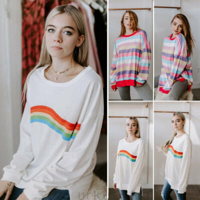 

Fashion Women Loose Casual Long Sleeve T Shirt Tops Blouse Pullover Sweatshirt
