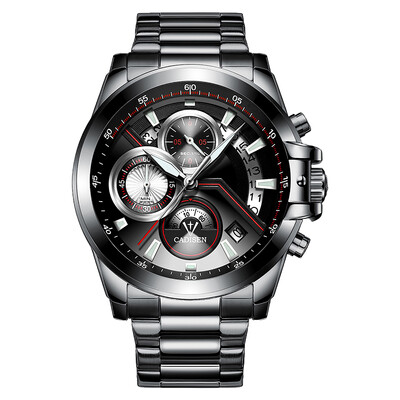 

Cadisen Watch Men Sport Chronograph Clock Quartz Wristwatch Business Waterproof Watch Men