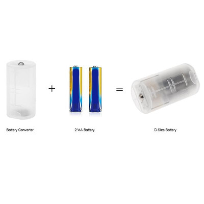 

4 Pcs Battery Converter Adaptor 2AA to D Size Battery Protective Case Holder PP Material