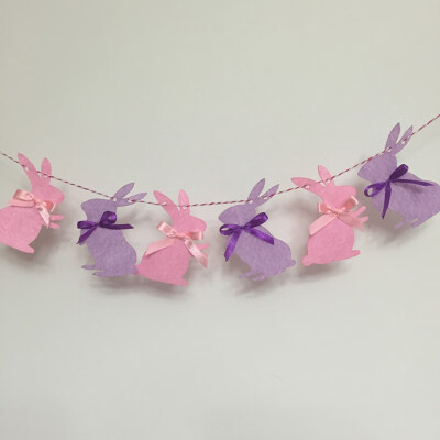 

FUNNYBUNNY Bunting Cute Rabbit Non-woven Bunting Wedding Party Decorations Happy Birthday Decoration First Birthday