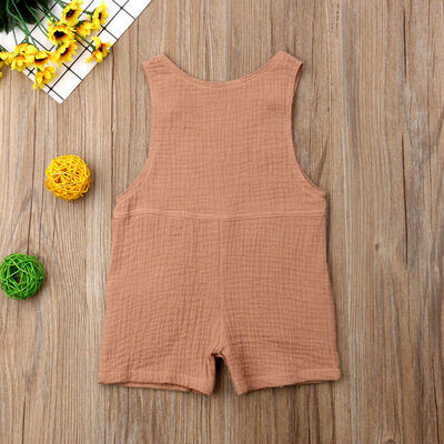 

Newborn Baby Boy Girl Summer Solid Romper Bodysuit Jumpsuit Outfits Sunsuit