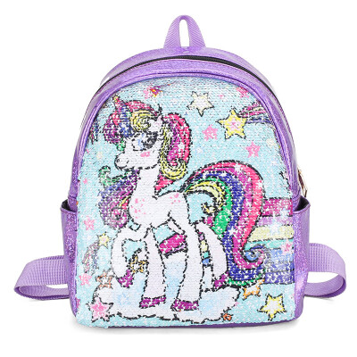 

Unicorn small backpack Sequin Backpack Childrens Cute Girls Fashion Travel Secondary Cartoon Cartoon Cartoon