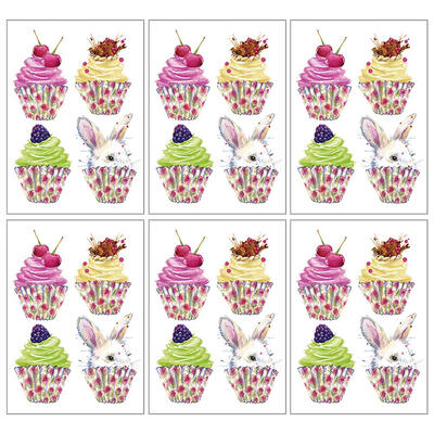 

6pcs PVC Ins Waterproof Cartoon Cake Wall Stickers Kids Bedroom Wall Decor