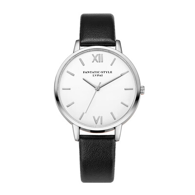 

Minimalism Womens Watches Scale Dial Ladies Quartz Wristwatch Simple Leather Strap Clock Luxury Lvpai Reloj Mujer