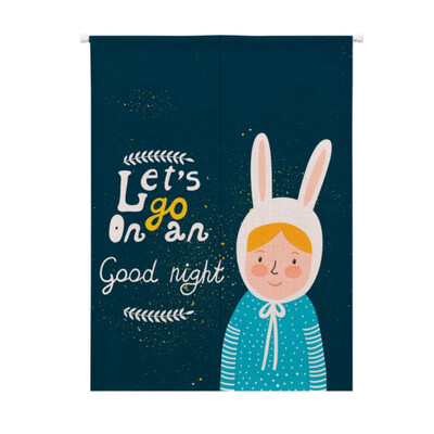 

Cartoon Animal Printed Cotto Linen Japanese Style Doorway Curtain Hanging Tapestry For Home Decoration