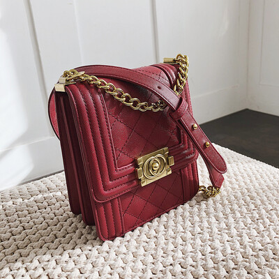 

Qiao Bani 2019 new European&American style fashion rhombic chain mobile phone bag shoulder diagonal trend wild women bag