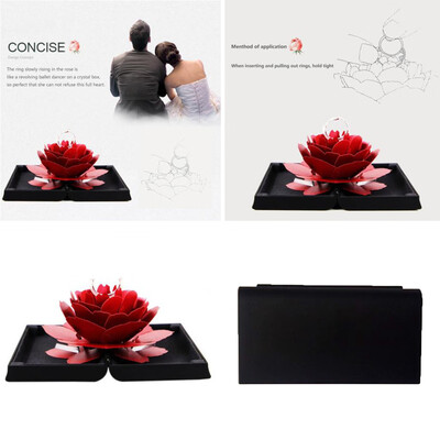 

Toponeto 3D Pop Up Rose Ring Box Wedding Engagement Jewelry Storage Holder Case Bump