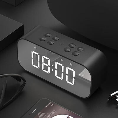 

Bluetooth Speaker With Alarm Clock Mirror LED Display TF Card Slot