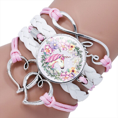 

16 Styles Children Cartoon Unicorn Multilayer Bracelet Birthday Gift