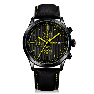 

OCHSTIN 2016 Top Brand Luxury Genuine Leather Quartz Casual Mens Wristwatch 30M Water-resistant Stopwatch Sports Watch for Men Wi