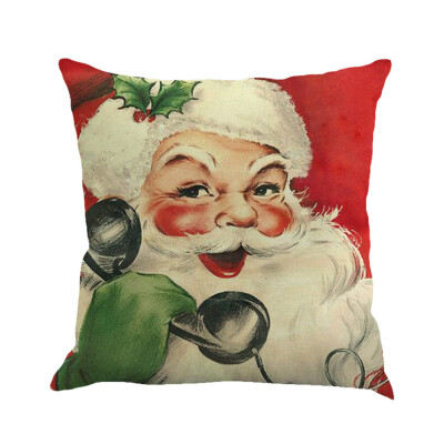 

Siaonvr Christmas Printing Dyeing Sofa Bed Home Decor Pillow Cover Cushion Cover C