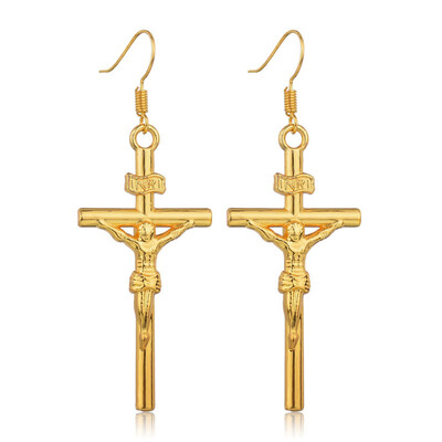 

New Gold Copper CZ Zircon Christian Crosses Pendant Necklace For Women Beautiful Fashion Chains Crucifix Dangle Choker Necklaces