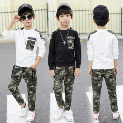 

2Pcs Fashion Kids Baby Boy Camo Outfits Clothes T Shirt TopsLeggings Tracksuit