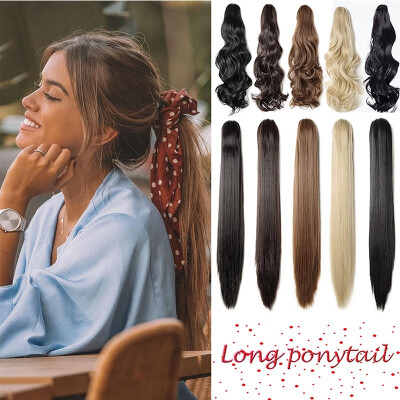 

18"-21" Long Thick Claw Jaw Ponytail Big Wave Clip in Pony Tail Hair Extension Extensions