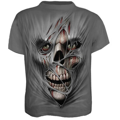 

Plus Size Men\s Casual 3D Zombie Print Skull Short Sleeves T-shirt