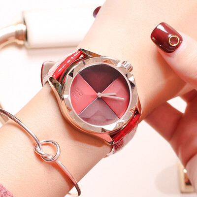 

Trend couple quartz belt watch personality shell texture dial waterproof belt watch