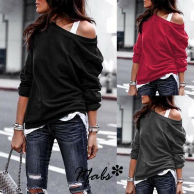 

Womens Ladies Summer Loose Tops Long Sleeve Shirt Casual Blouse T-shirt Fashion