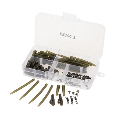 

Lixada 100pcs Terminal Carp Fishing Tackle Safety Lead Clips with Pins Tail Rubber Tubes Anti Tangle Sleeves Quick Change