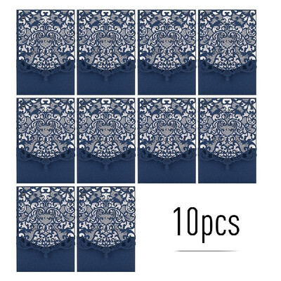 

10pcs Pearl Paper Floral Invitation Cards Invitation Holders with Blank Inner Sheet for Wedding Birthday Party Anniversary