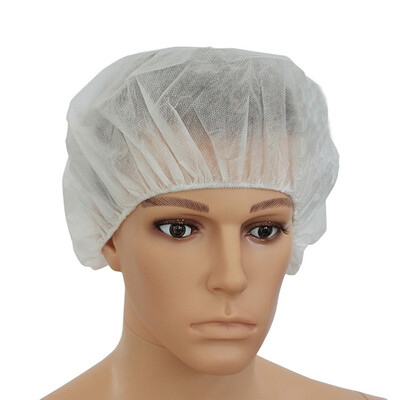 

Siaonvr Nurse Bouffant Cap Hairnets White Box of 100 Pcs Non-woven Round Hat Dust Cap