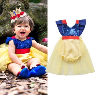 

Cute Newborn Infant Baby Girl Tulle Sequin Romper Jumpsuit Bodysuit Summer Clothes UK
