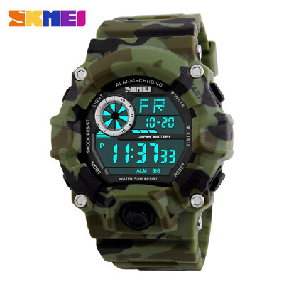 

SKMEI Brand Digital LED 50M Water-Proof Men Military Sports Watches Fashion Man Electronic Outdoor Casual Wristwatch Alarm Backlig