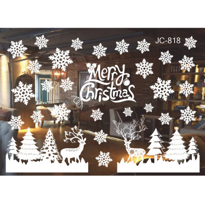 

〖Follure〗Christmas Living Room Xmas Santa Claus Snowman Elk Wall Stickers Window Decor A