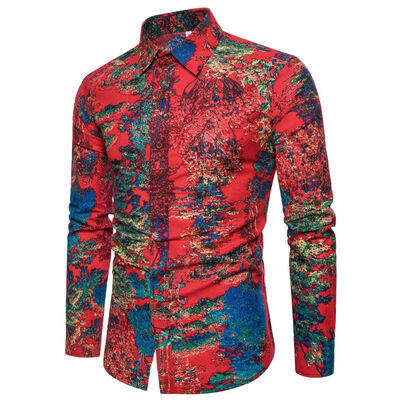 

Mens Floral Casual Formal Shirt Long Sleeve Slim Fit Business Dress Shirts Tops