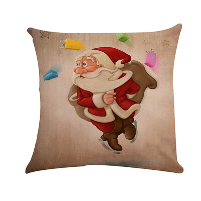 

Tailored Christmas Pillow Case Glitter Cotton Linen Sofa Throw Cushion Cover Home Decor