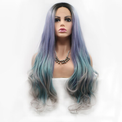 

Dolago Long Ombre Wig Synthetic Wigs wavy Lace Front Wigs For Women