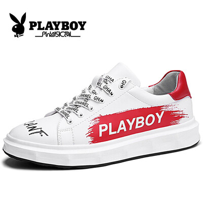 

Playboy PLAYBOY mens Korean version of the wild wild casual shoes low to help CX39493 white red 39