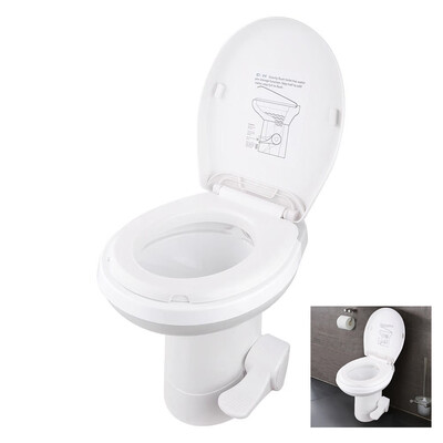 

Ktaxon Gravity Flush Toilet 195" Seating Height Foot Pedal Flush RV Toilet for Motorhome Caravan Travel