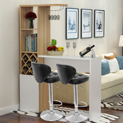 

Siaonvr Set of 2 Leather Adjustable Bar Stools Counter Height Swivel Stool By Leopard