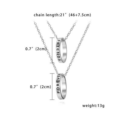 

2PCSet Mothers Day Valentines Day Necklaces&Pendants Hollow Letter Stitching Best Friends Necklace Ladies Birthday Gift