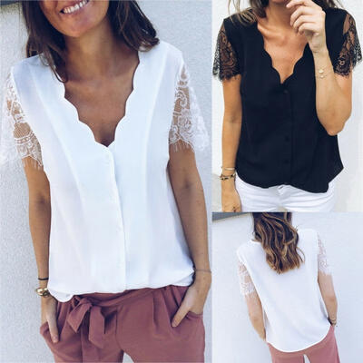 

Fashion Women&39s Ladies Summer Short Sleeve Shirt Loose Casual Blouse Top T-Shirt
