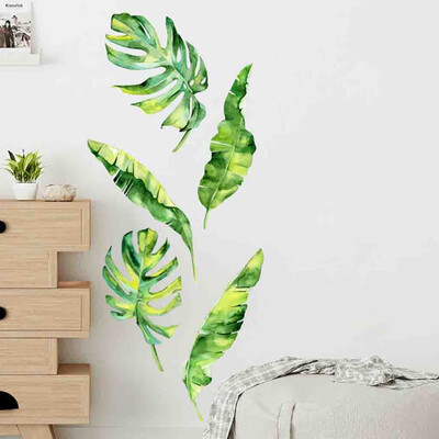 

Gobestart Summer Tropical Green Plants Leaves Wall Sticker Vinyl Decals Home Decorations