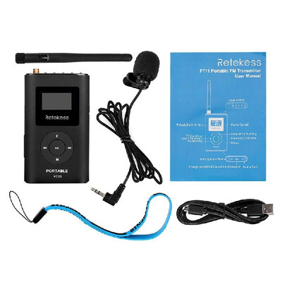 

Retekess FT11 Handheld FM Transmitter MP3 Broadcast Radio AUX IN TF Card Slot 2000mAh Battery for Car Meeting Tour Guide