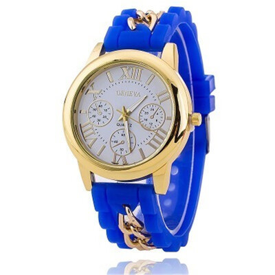 

GENEV Geneva Silicone Romanface fake three-eye mens chain watch